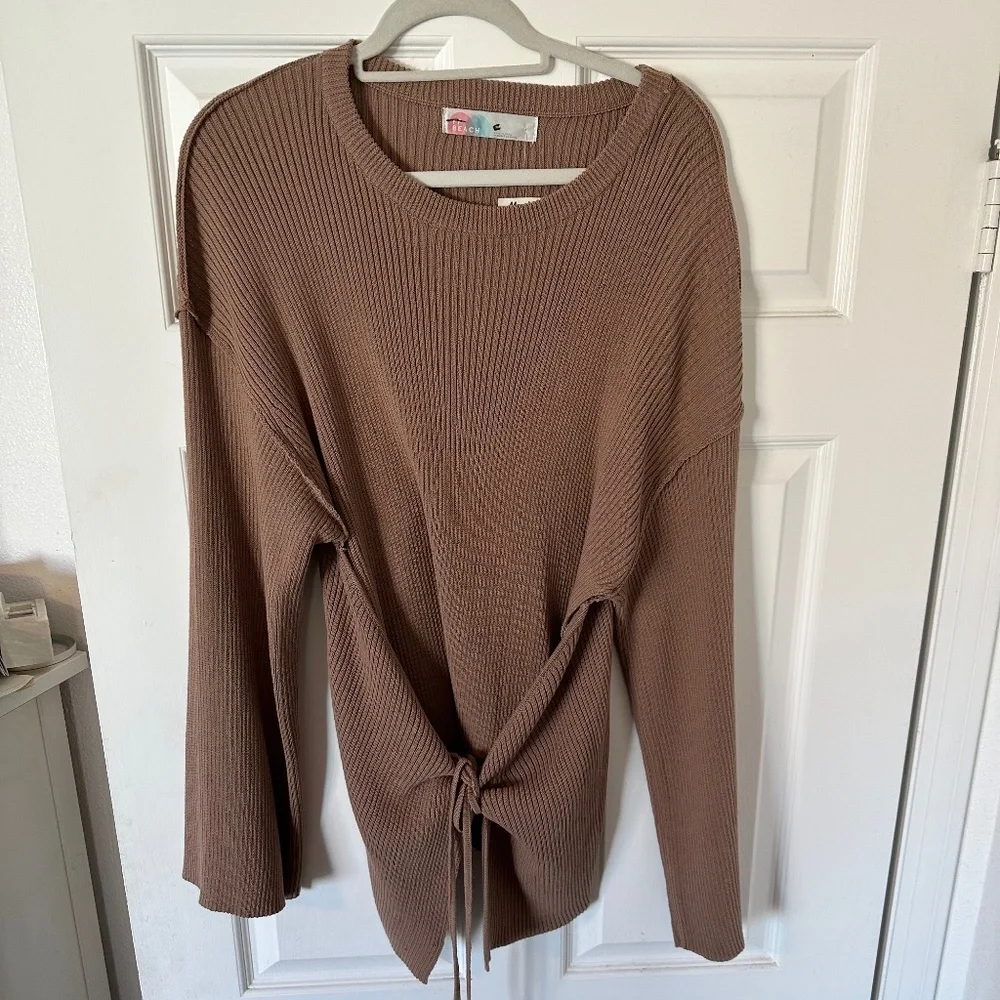 Free People Beach Brig Tie Sweater. NWOT.